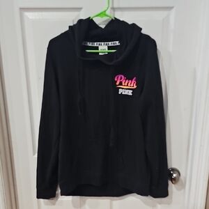 PINK Victoria's Secret Black Hoodie with Pink Accents